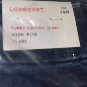 Lovervet 14W High Rise Flare Denim Tummy Control Women's Jeans